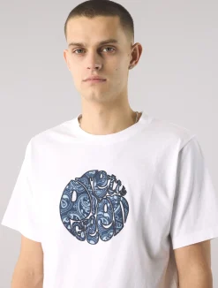 Pretty Green Mens Paisley Applique Logo T-shirt Fashion