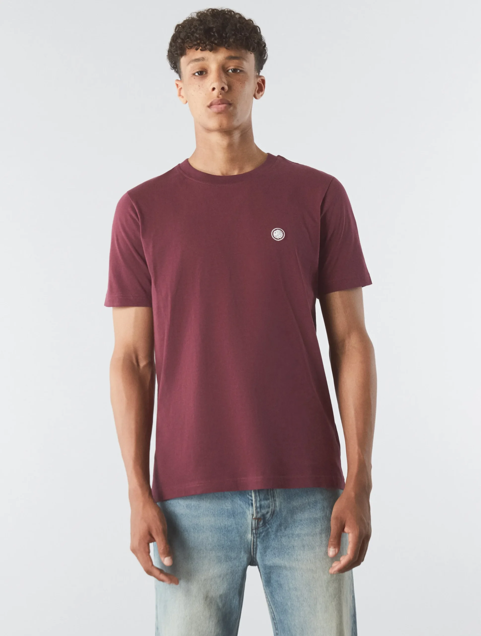 Pretty Green Mitchell T-Shirt Burgundy Outlet