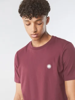 Pretty Green Mitchell T-Shirt Burgundy Outlet