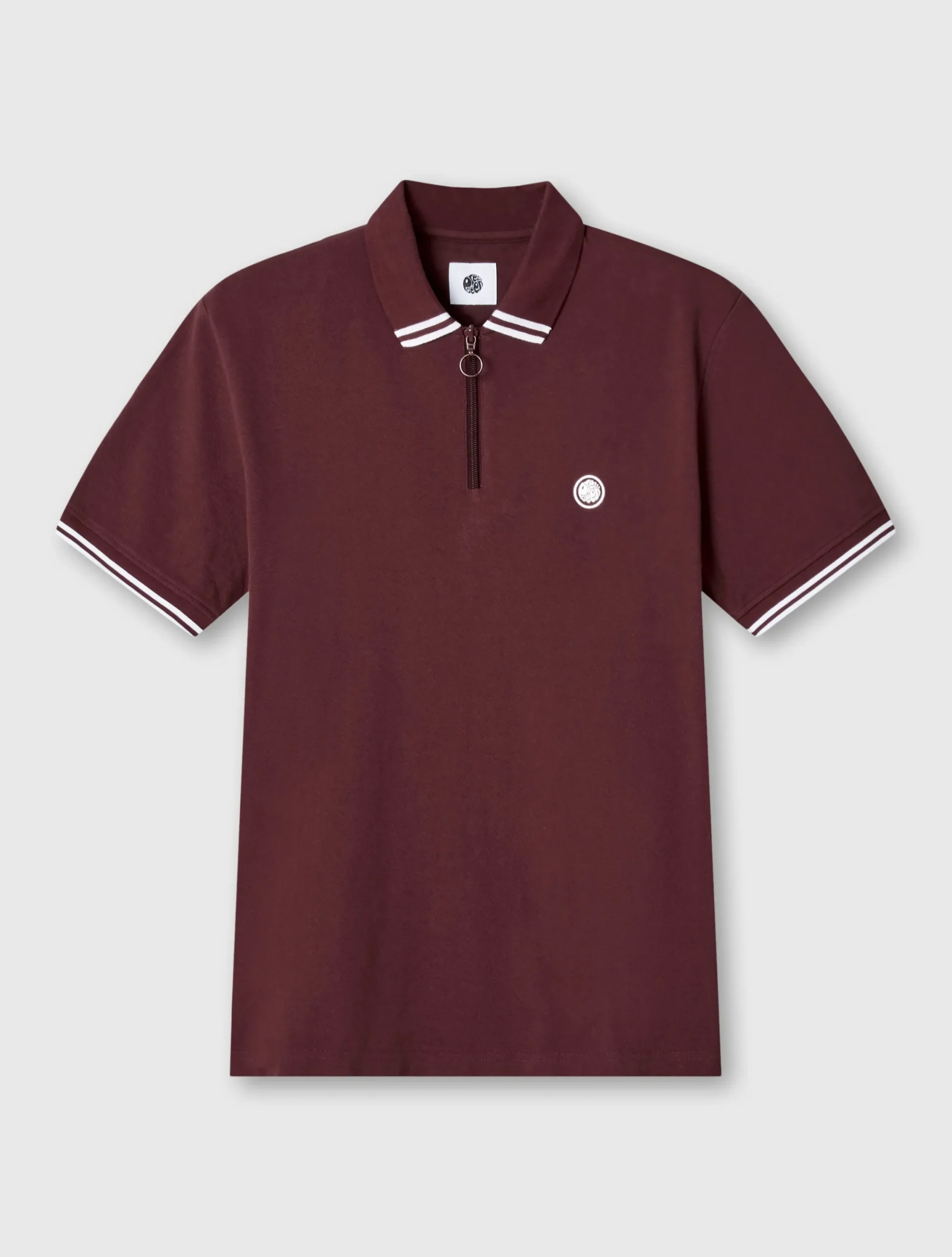 Pretty Green Mountfield Zip Polo Burgundy Discount