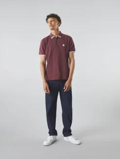 Pretty Green Mountfield Zip Polo Burgundy Discount