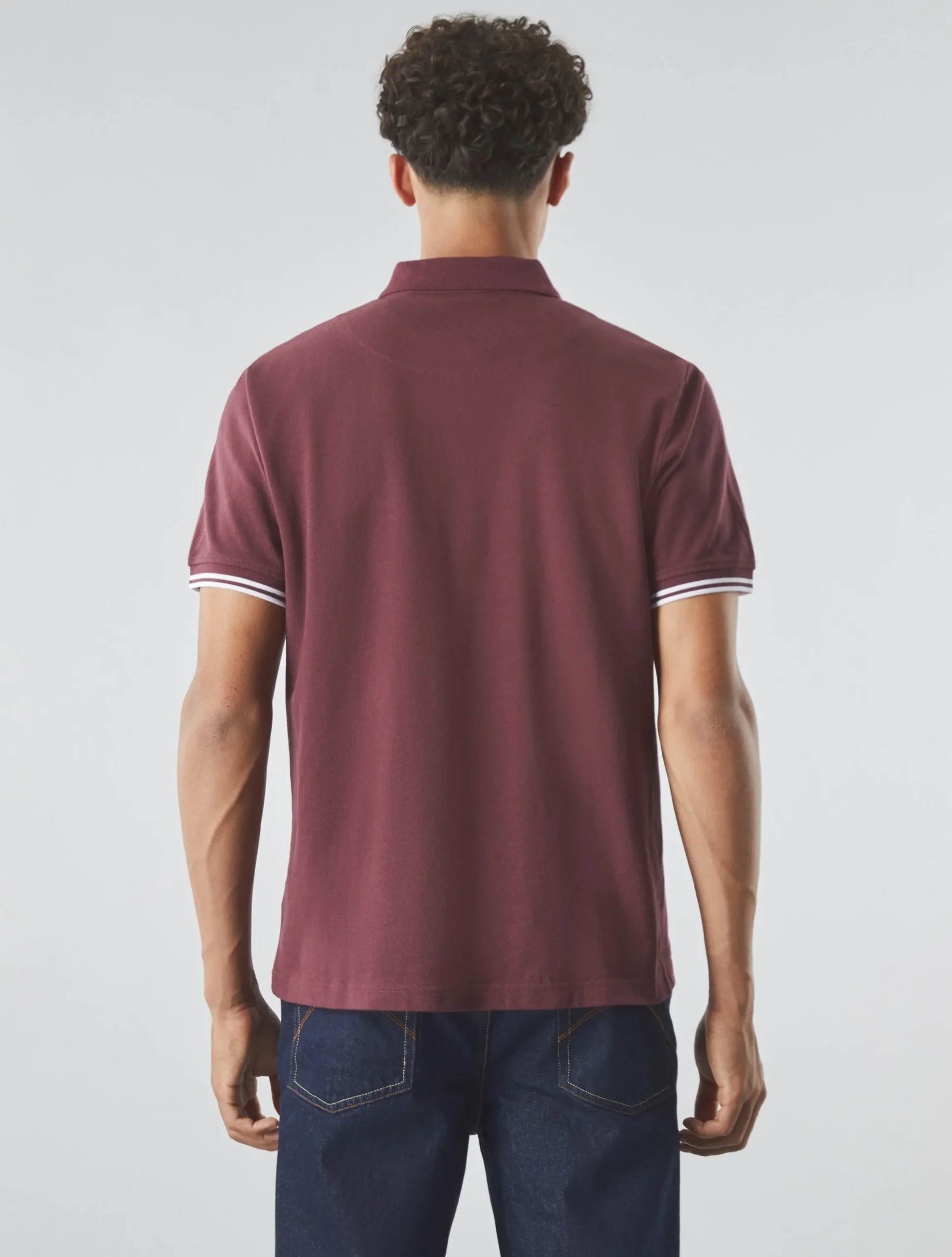 Pretty Green Mountfield Zip Polo Burgundy Discount