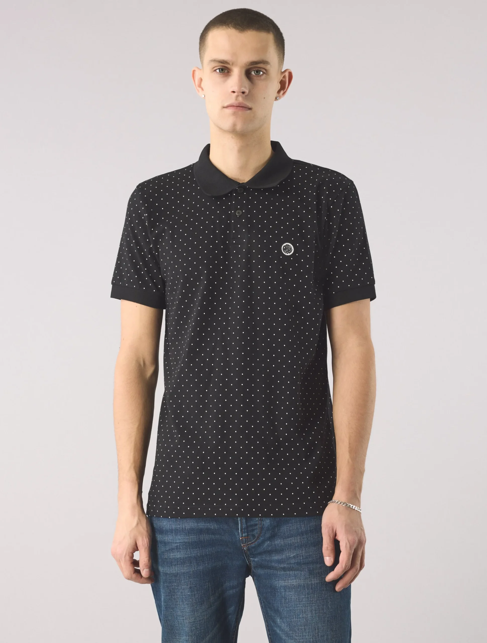 Pretty Green Polka Dot Polo Shirt Online