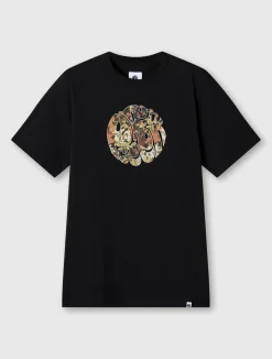 Pretty Green Prestleigh Floral Logo T-Shirt Black Cheap