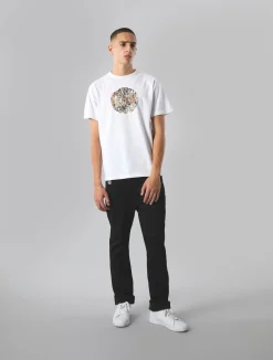 Pretty Green Prestleigh Floral Logo Tshirt White Discount
