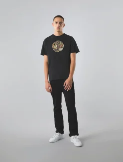 Pretty Green Prestleigh Floral Logo T-Shirt Black Cheap