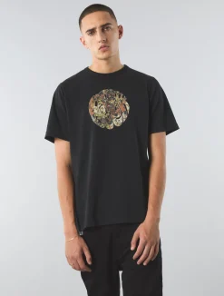 Pretty Green Prestleigh Floral Logo T-Shirt Black Cheap
