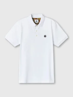 Pretty Green Prestleigh Floral Placket Polo White Cheap