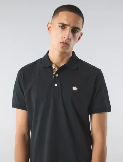 Pretty Green Prestleigh Floral Placket Polo Black Online