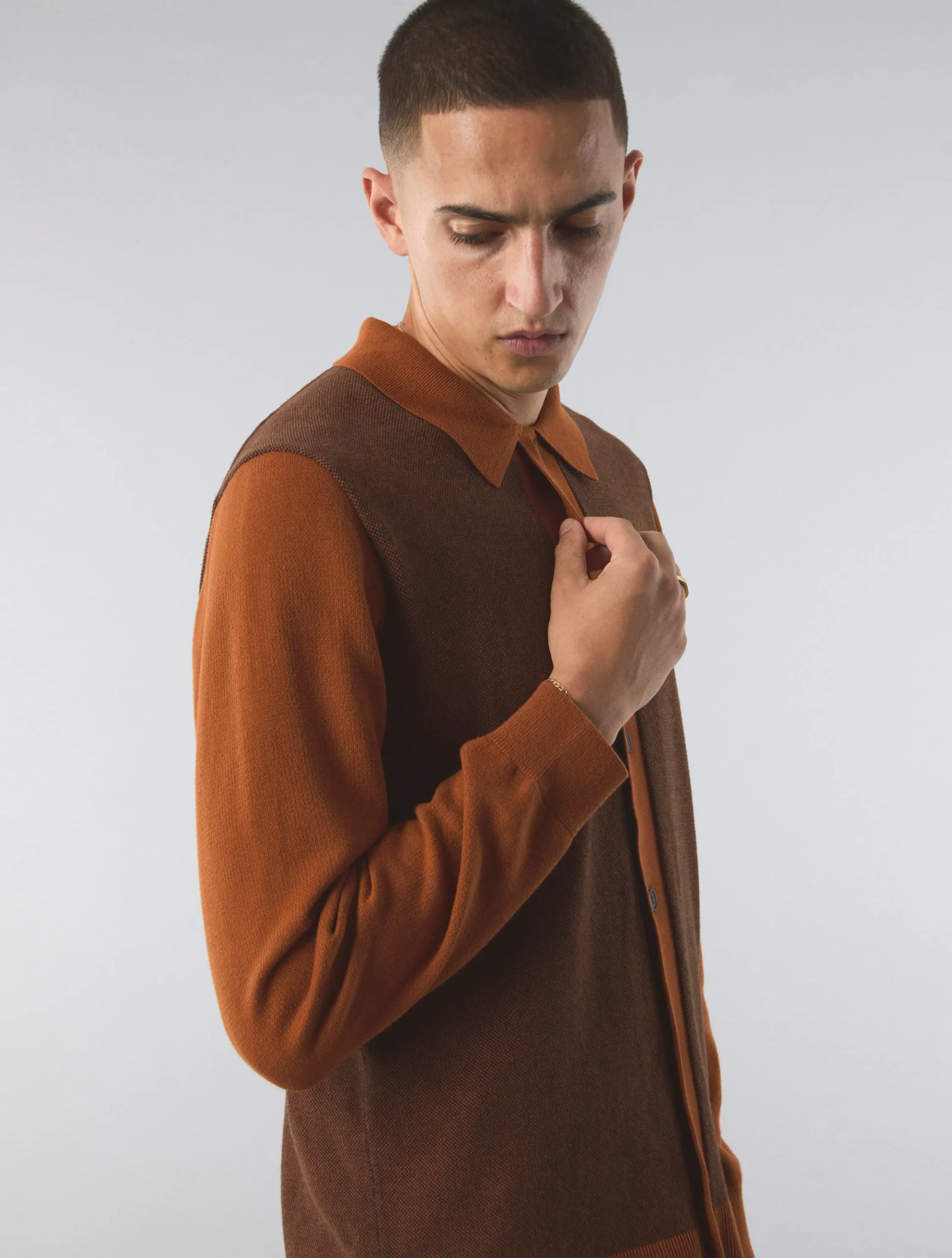 Pretty Green Roxy Knit Shirt Orange Outlet