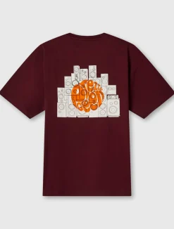 Pretty Green Speaker Oversized T-shirt Burgundy Shop