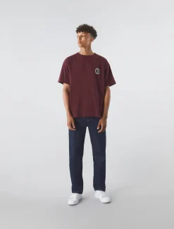 Pretty Green Speaker Oversized T-shirt Burgundy Shop