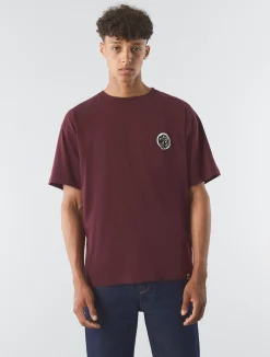 Pretty Green Speaker Oversized T-shirt Burgundy Shop