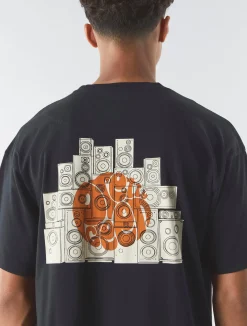Pretty Green Speaker Oversized T-shirt Black Discount