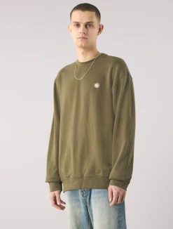 Pretty Green Standards Crew Sweat Khaki Shop