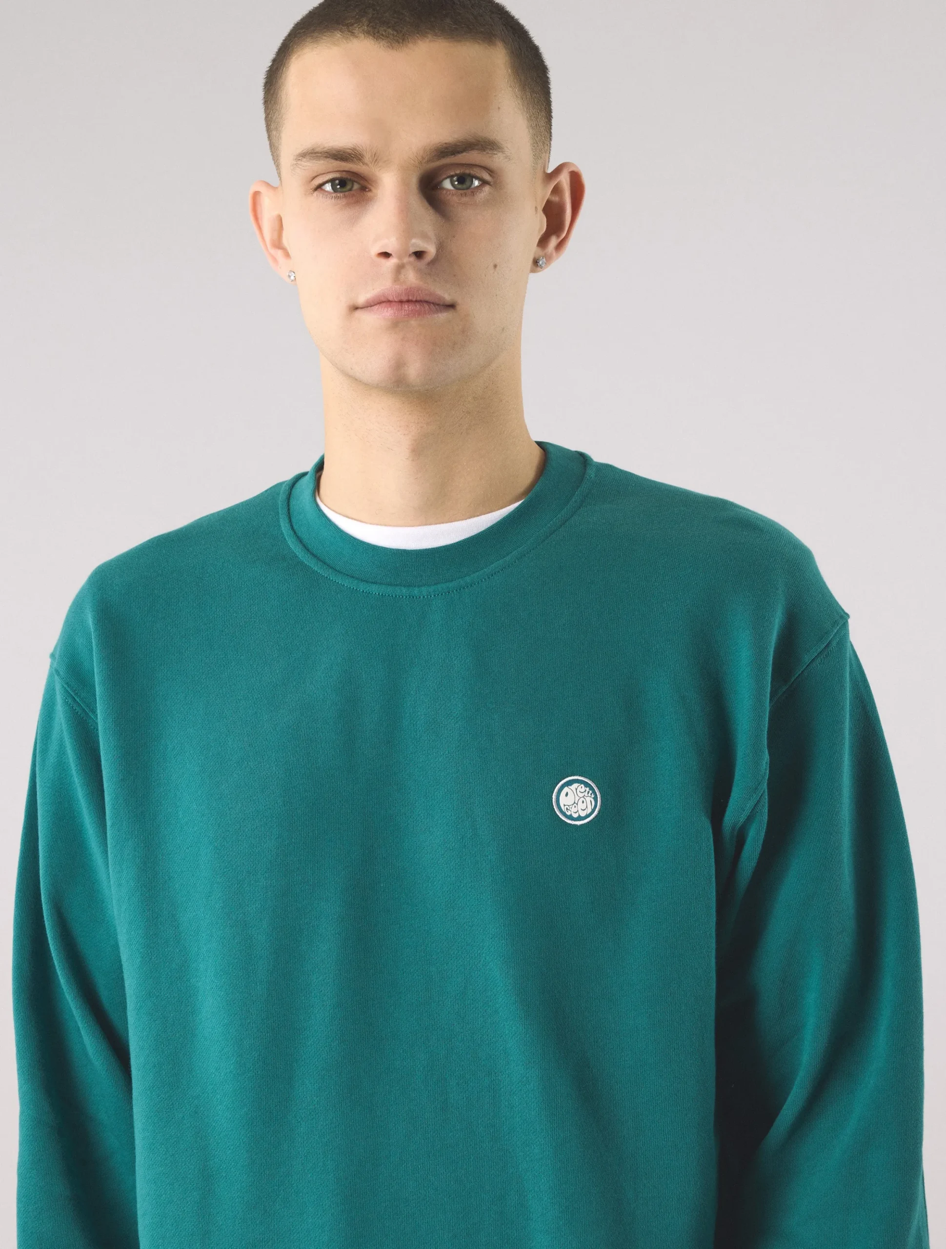 Pretty Green Standards Crew Sweat Teal Clearance