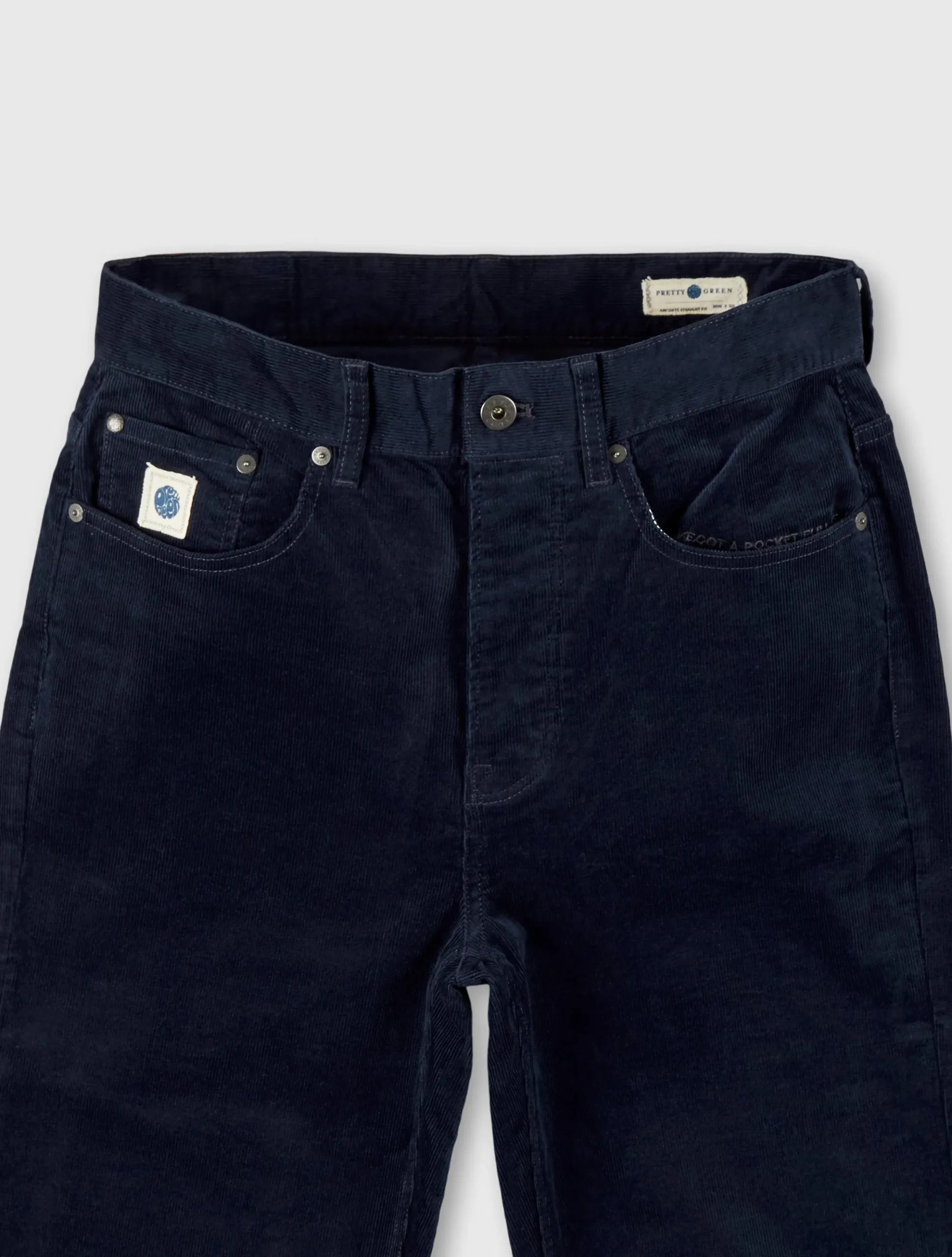 Pretty Green Straight Fit Cords Navy Discount