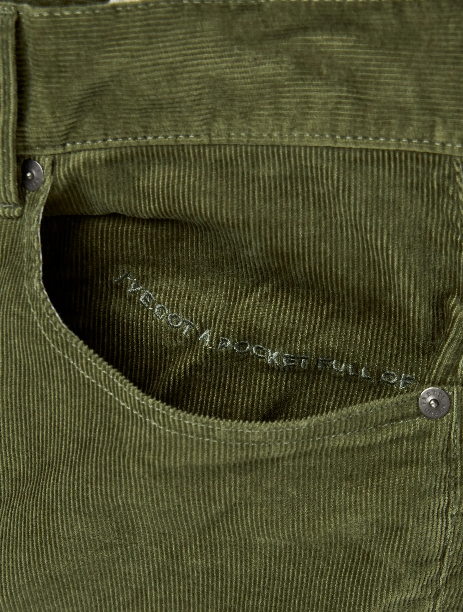Pretty Green Straight Fit Cords Khaki Discount