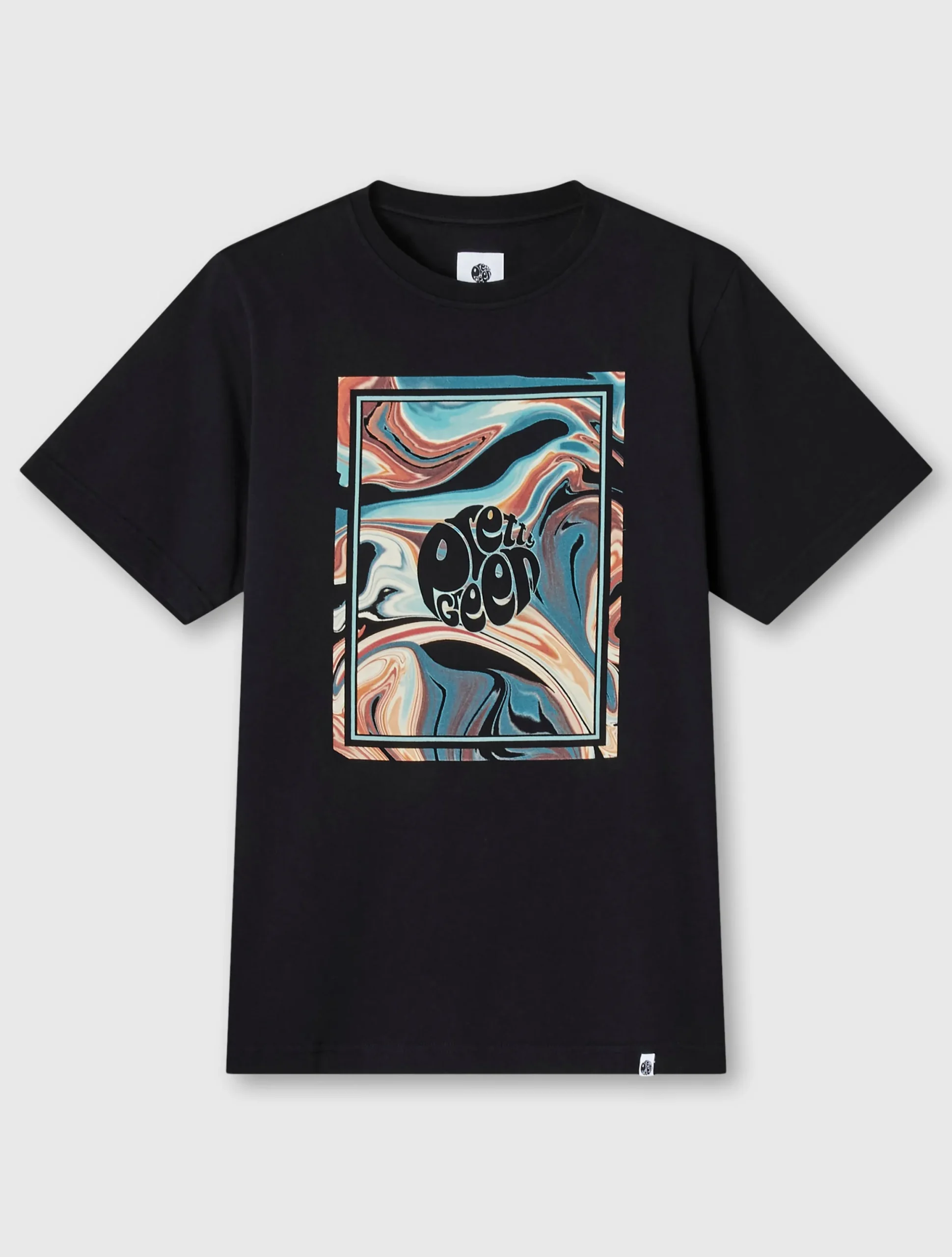 Pretty Green Sundown Box Logo T-shirt Black Fashion