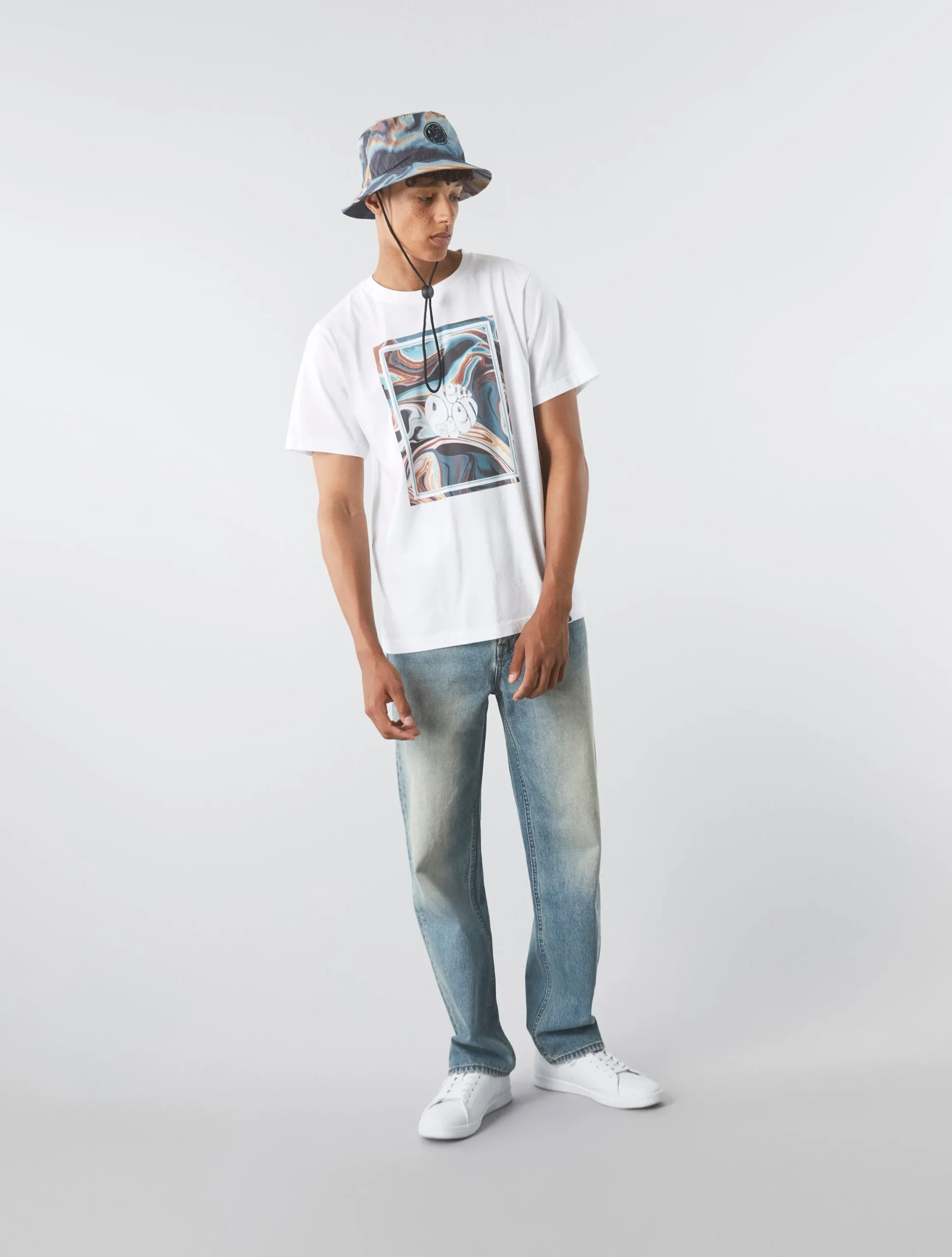 Pretty Green Sundown Box Logo T-shirt White Best