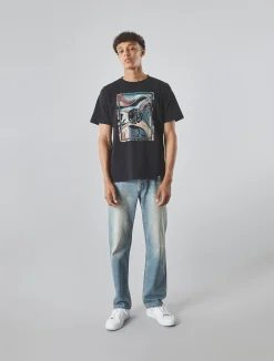 Pretty Green Sundown Box Logo T-shirt Black Fashion