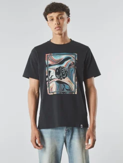 Pretty Green Sundown Box Logo T-shirt Black Fashion