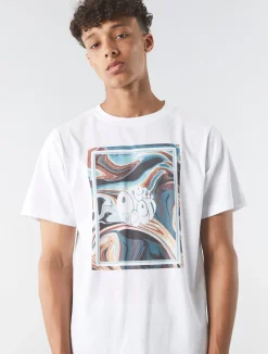 Pretty Green Sundown Box Logo T-shirt White Best