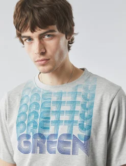 Pretty Green Text Fade T-shirt Grey Fashion