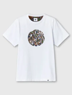 Pretty Green 15th Anniversary Paisley Logo T-shirt White Online