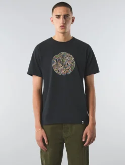 Pretty Green 15th Anniversary Paisley Logo T-shirt Black New