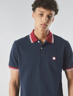 Pretty Green Tilby Contrast Collar Polo Navy Clearance