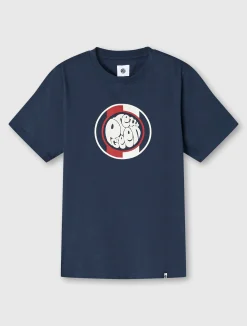Pretty Green Tilby Logo T-shirt Navy Outlet