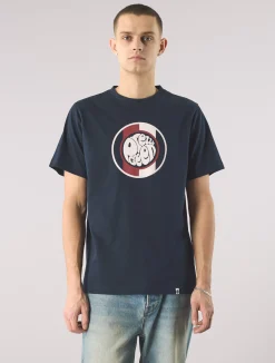 Pretty Green Tilby Logo T-shirt Navy Outlet