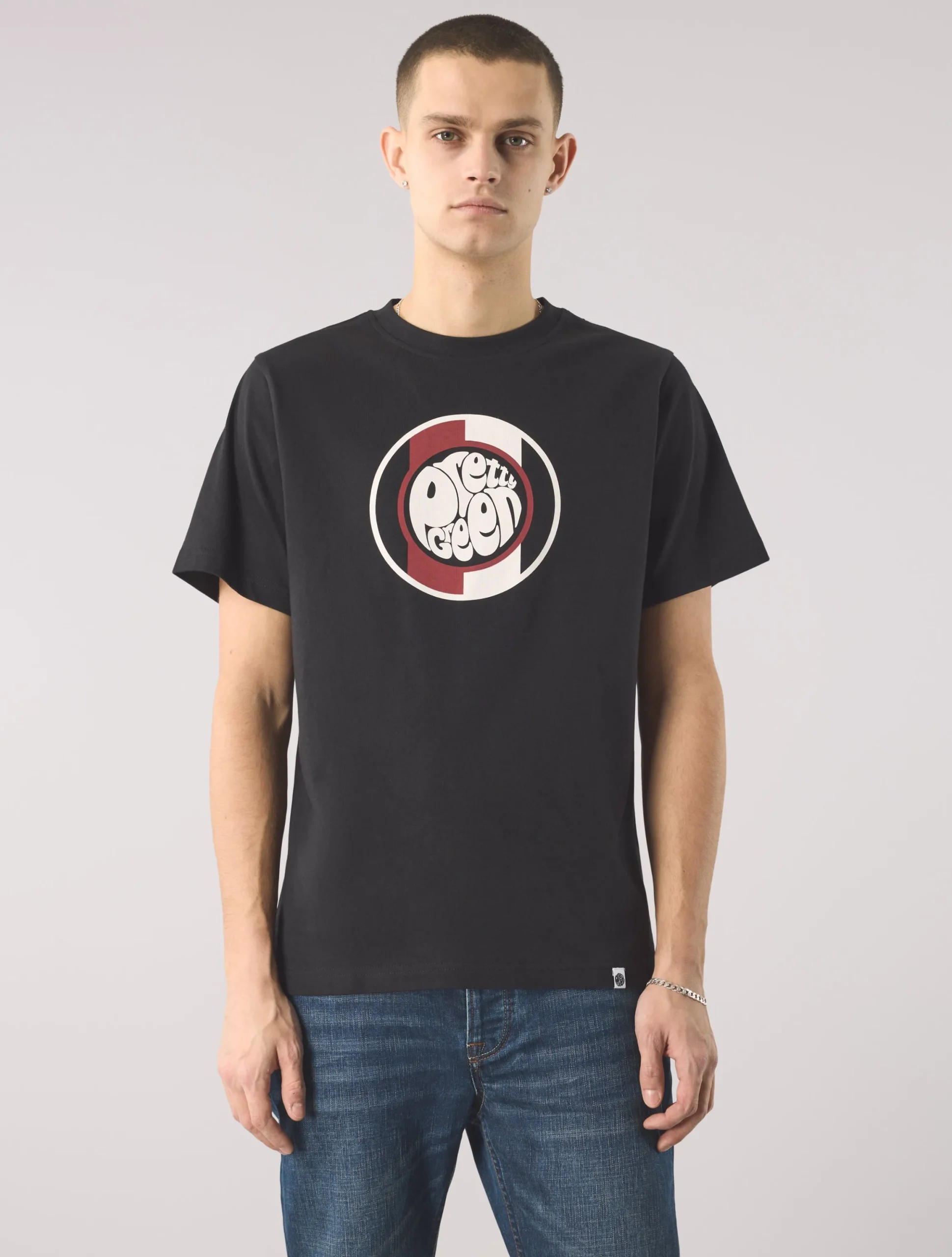 Pretty Green Tilby Logo T-shirt Black New