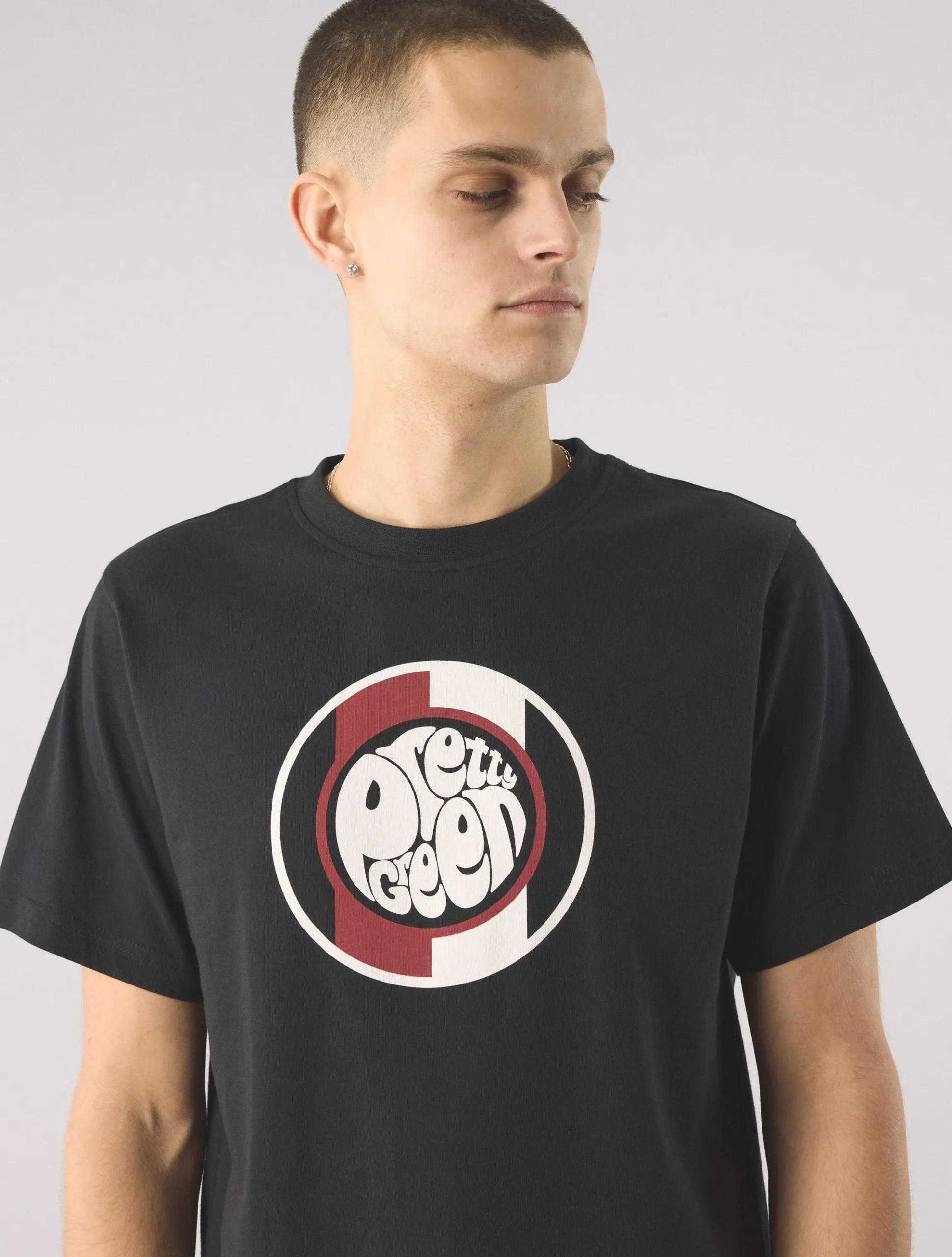 Pretty Green Tilby Logo T-shirt Black New