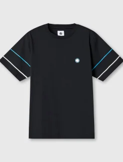 Pretty Green Tilby Sleeve Stripe T-shirt Black Clearance