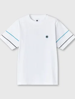 Pretty Green Tilby Sleeve Stripe T-shirt White Cheap