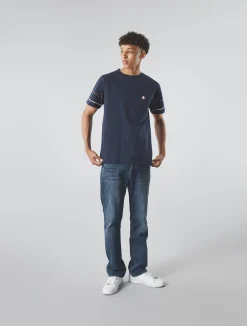 Pretty Green Tilby Sleeve Stripe T-shirt Navy Best