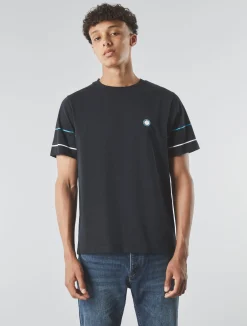 Pretty Green Tilby Sleeve Stripe T-shirt Black Clearance