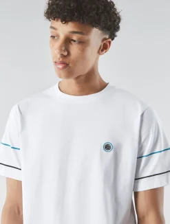 Pretty Green Tilby Sleeve Stripe T-shirt White Cheap