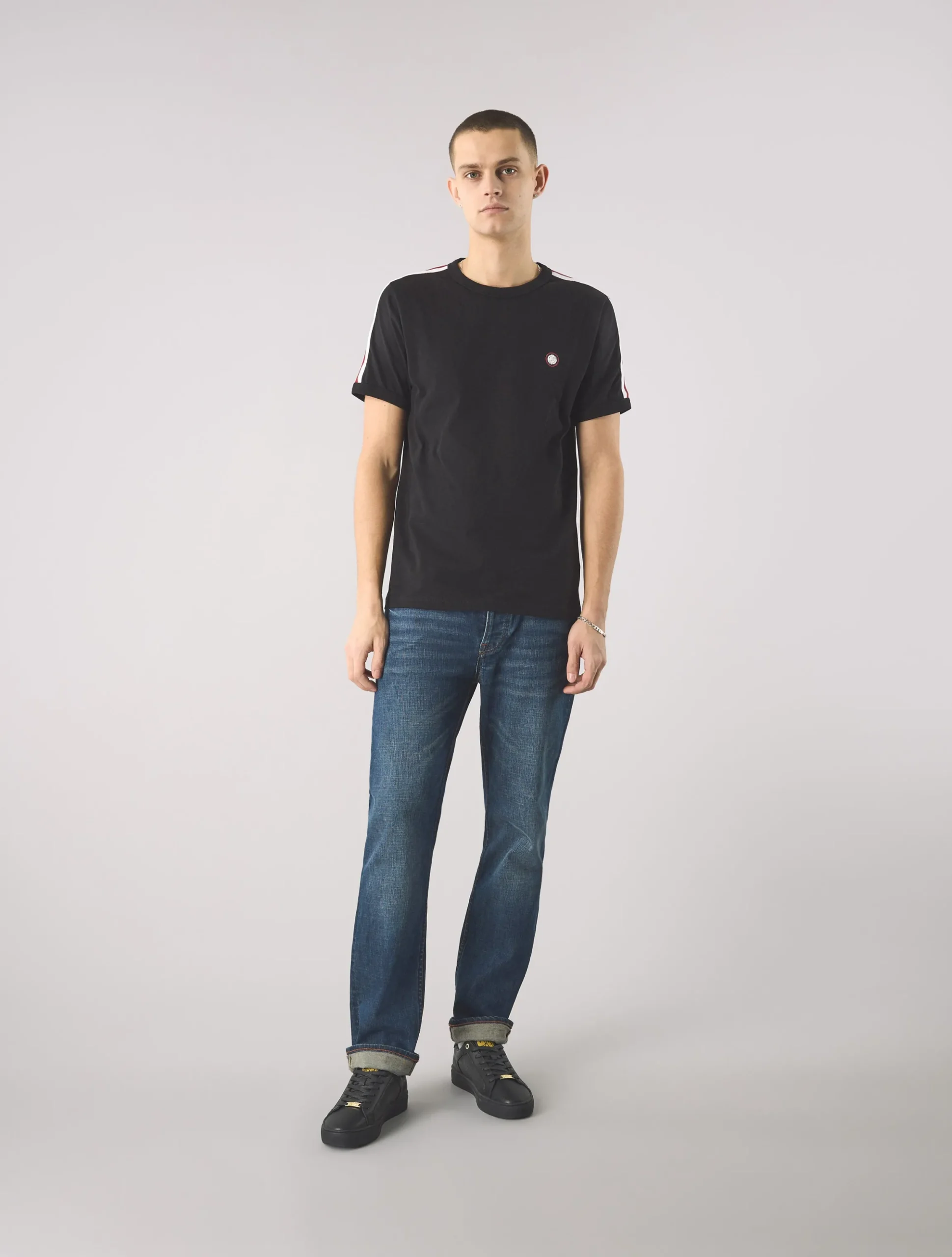 Pretty Green Tilby Tape T-shirt Black Cheap