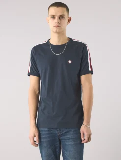 Pretty Green Tilby Tape T-shirt Navy Cheap