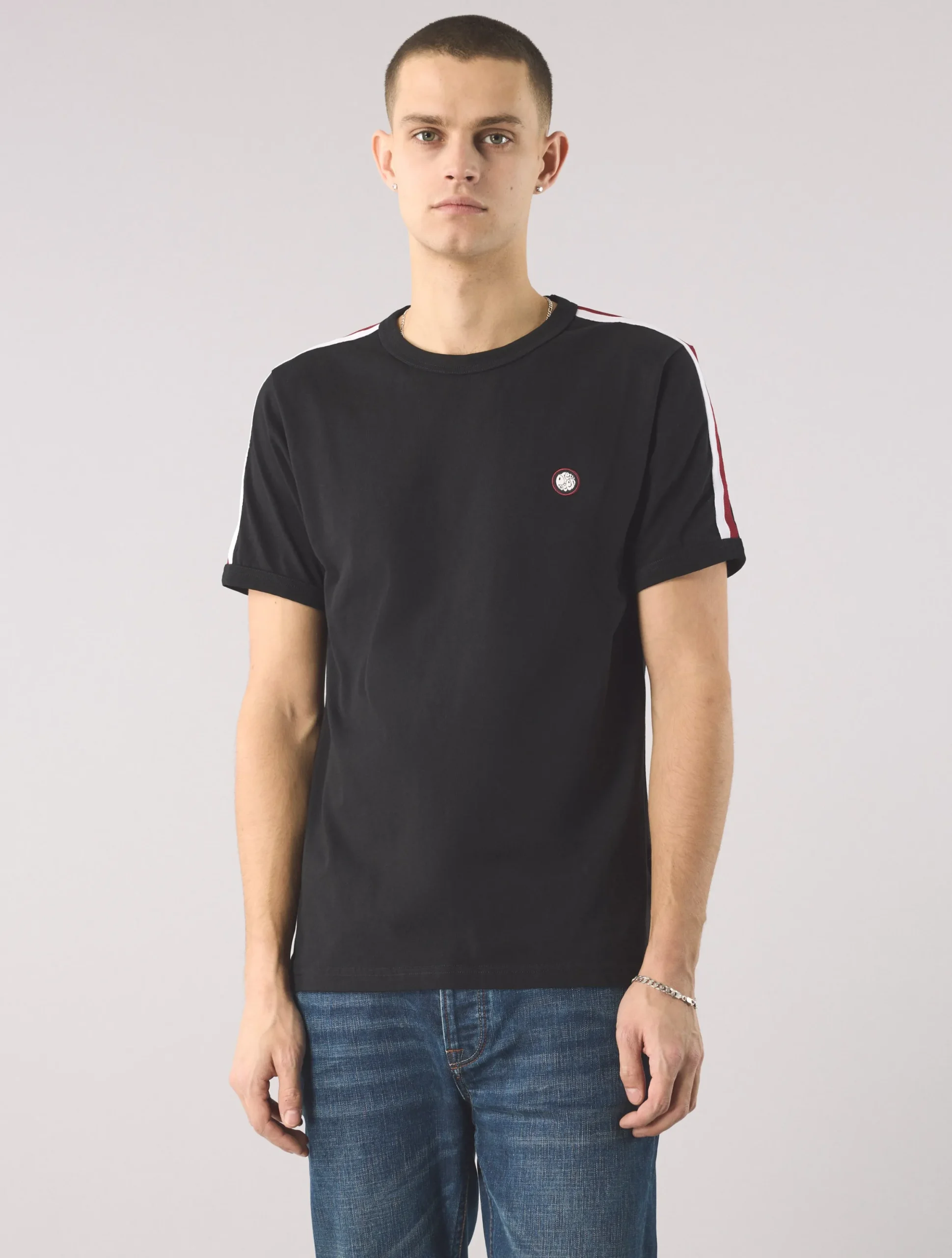 Pretty Green Tilby Tape T-shirt Black Cheap
