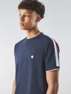 Pretty Green Tilby Tape T-shirt Navy Store