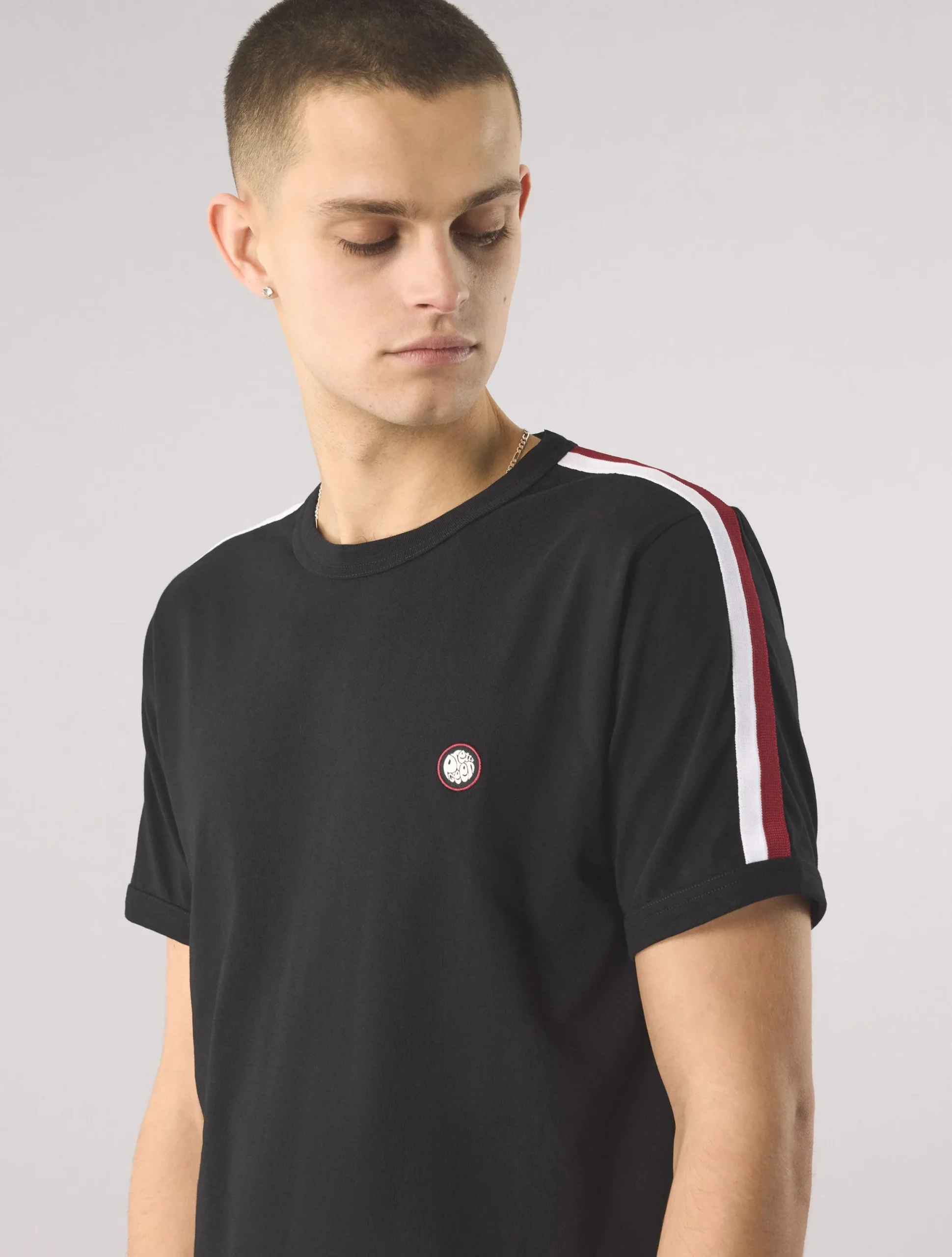 Pretty Green Tilby Tape T-shirt Black Cheap