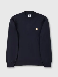 Pretty Green Tipped Knit Jumper Navy Discount