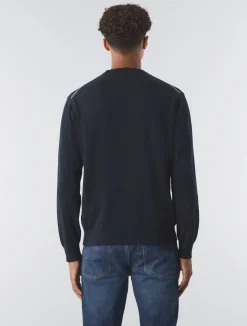 Pretty Green Tipped Knit Jumper Navy Discount
