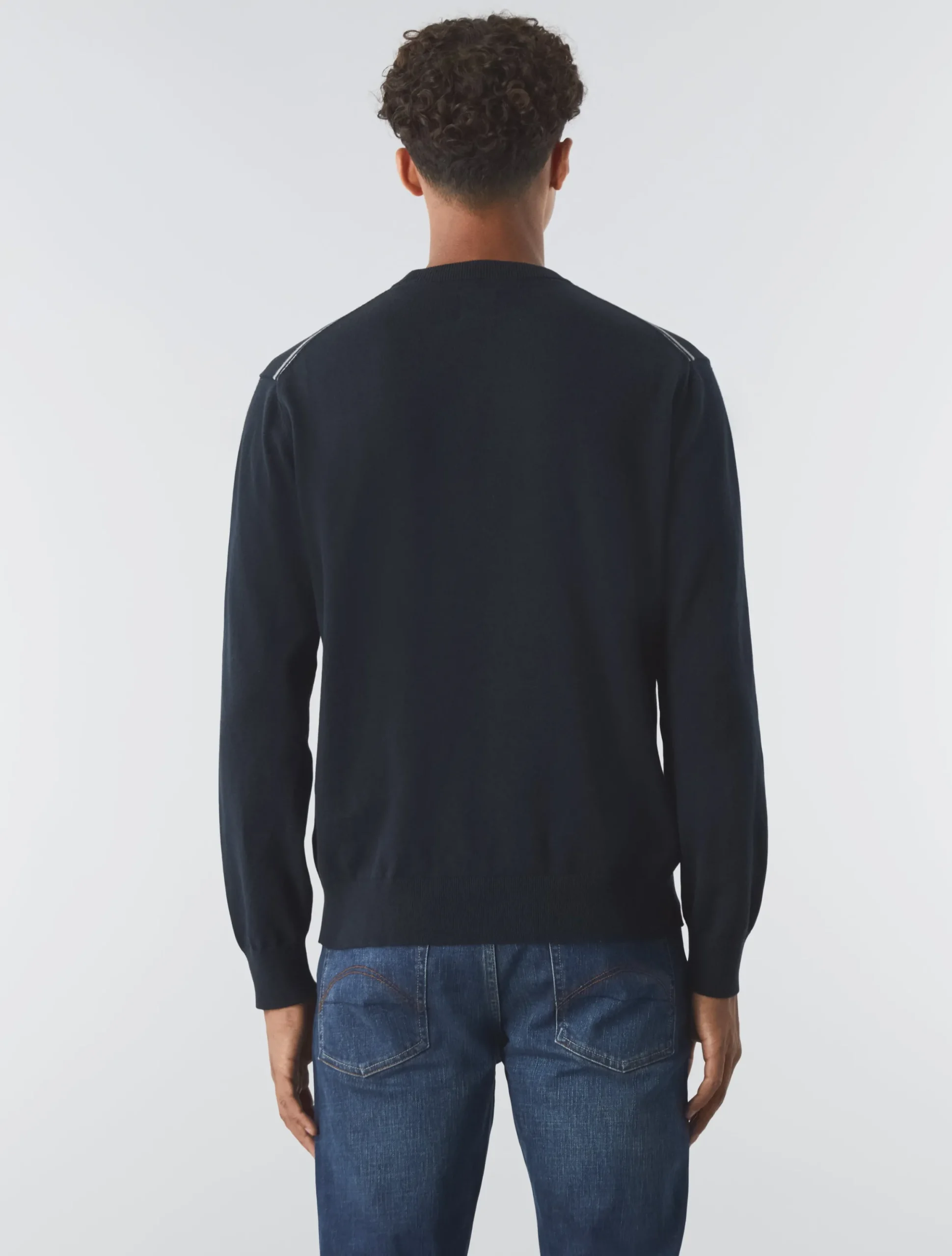 Pretty Green Tipped Knit Jumper Navy Discount