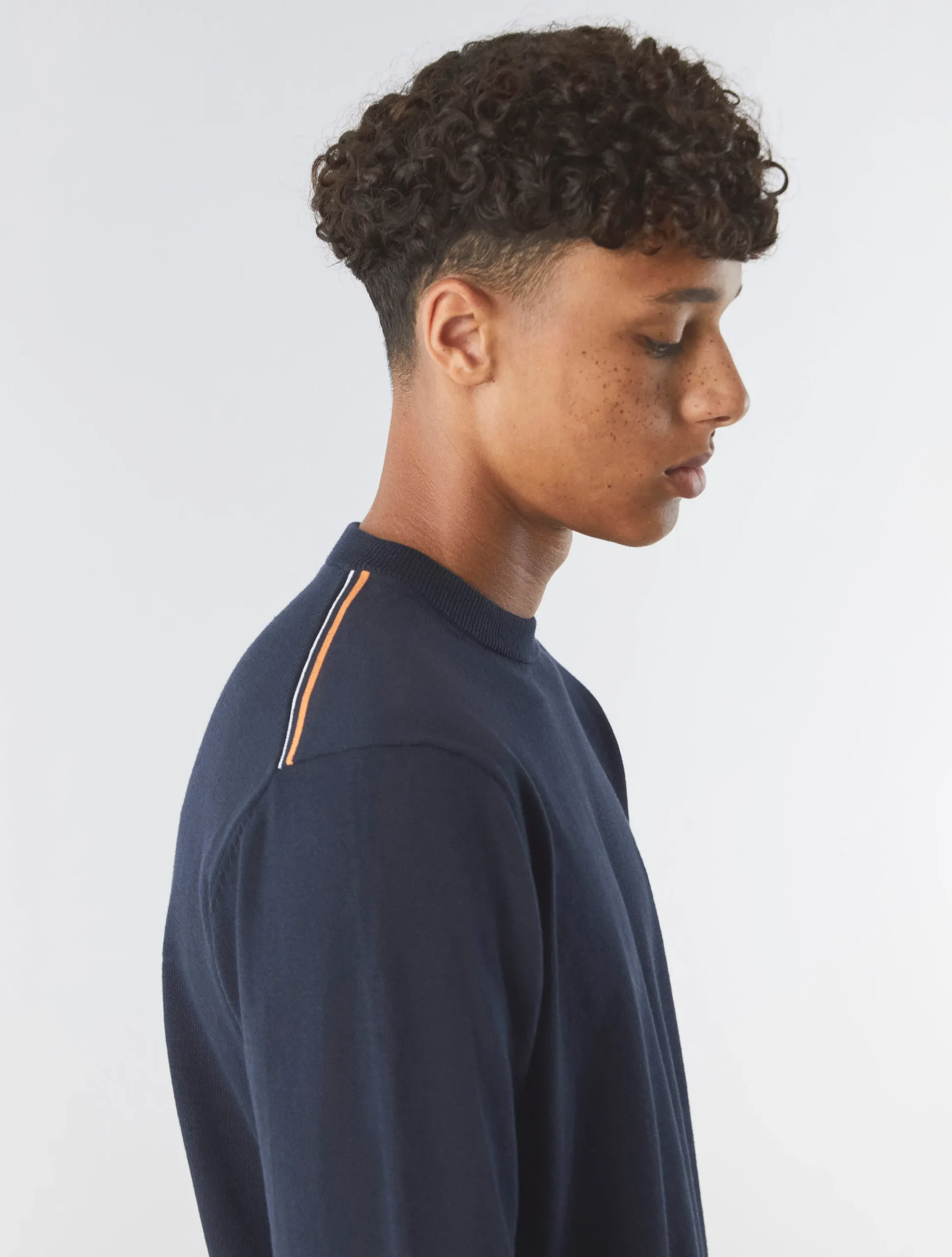 Pretty Green Tipped Knit Jumper Navy Discount