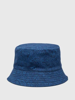 Pretty Green Tonal Paisley Reversible Bucket Hat Navy Sale